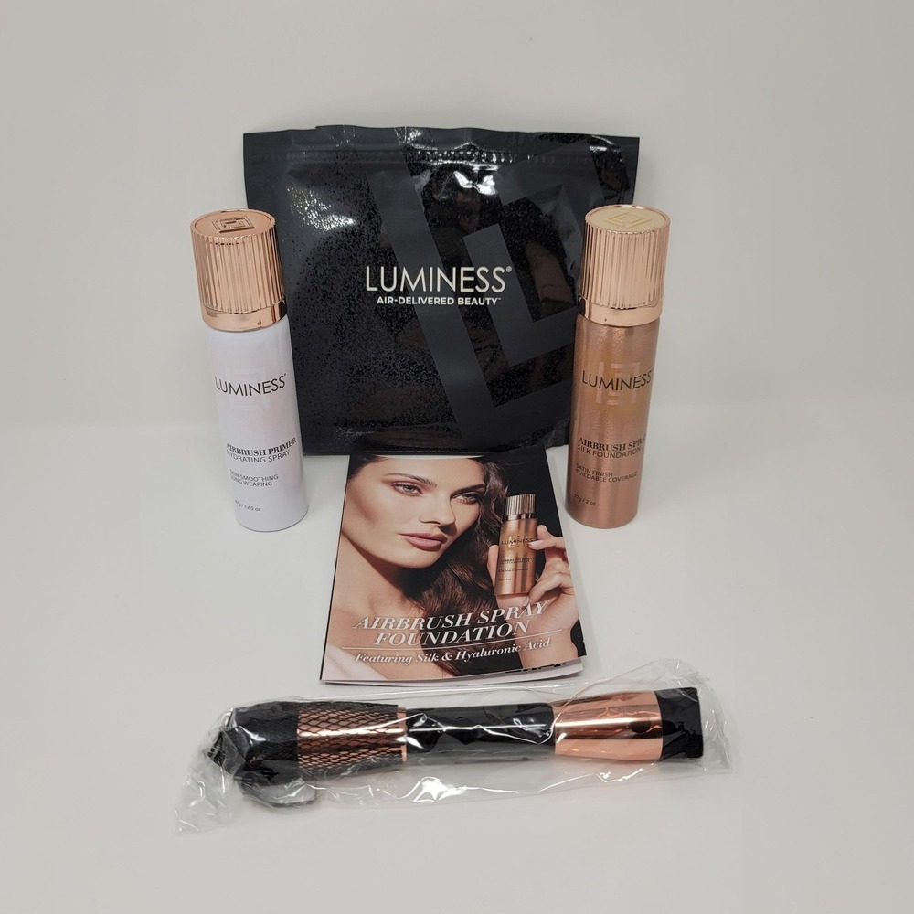 Luminess Airbrush Spray Silk Foundation Primer Brush Starter Kit Light Fair 010‎
